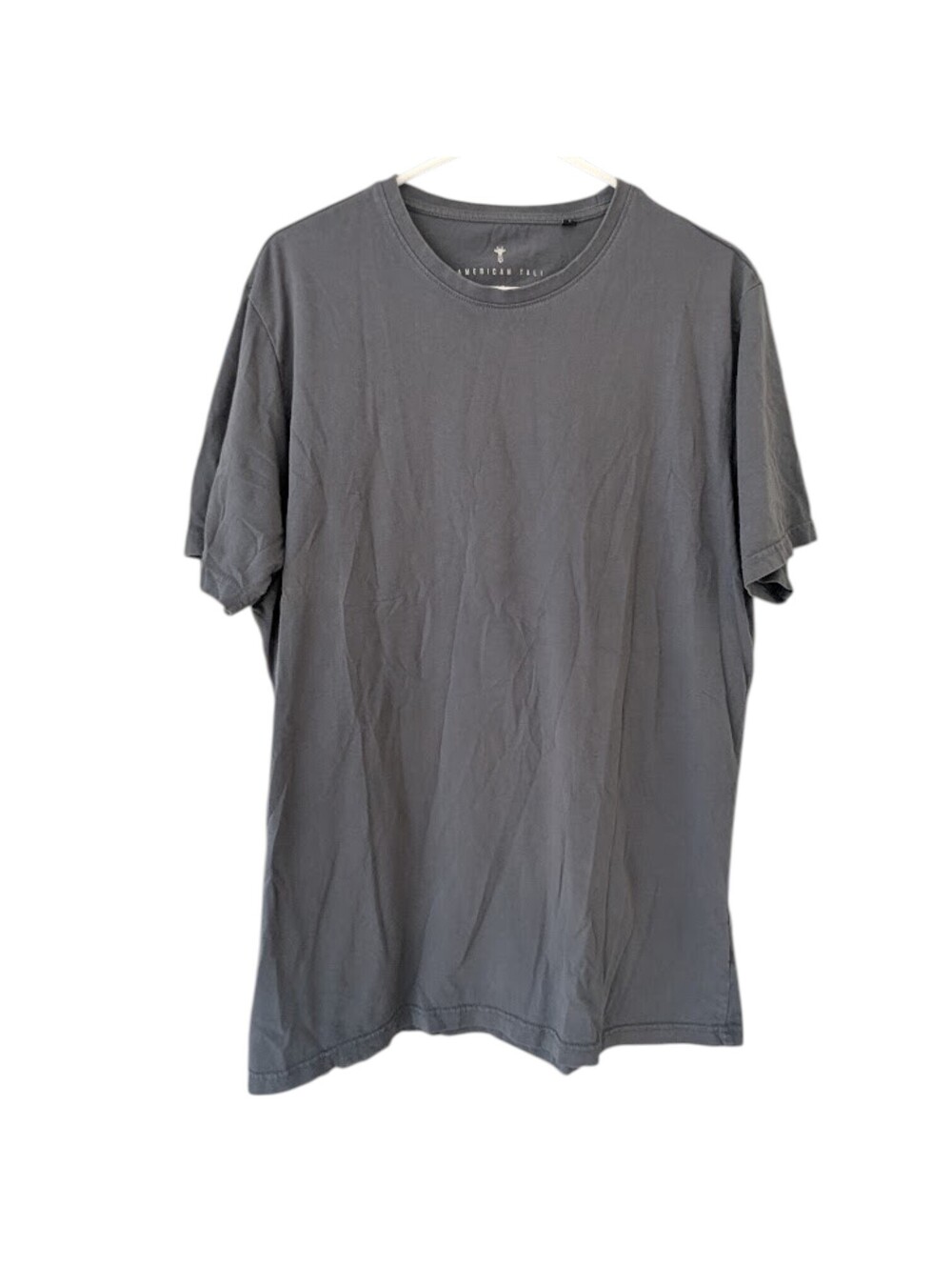 American Tall Gray Shirt Large Tall LT Casual Basic Cotton Crew Neck T-Shirt
